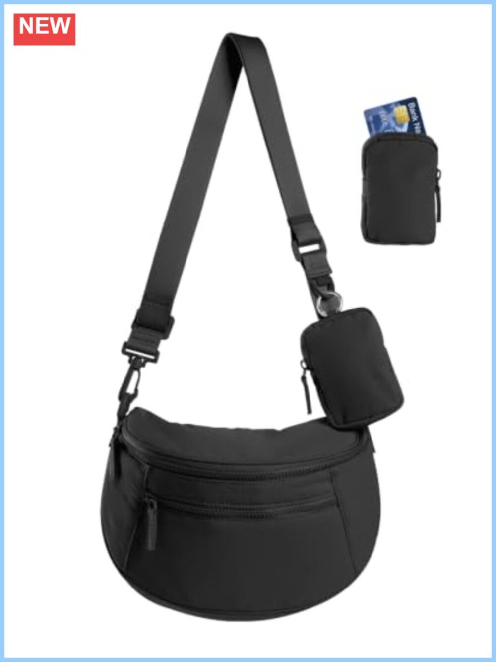 Puff Quilted Nylon Crossbody Bum Bag RFID Mini Pouch Detachable Strap